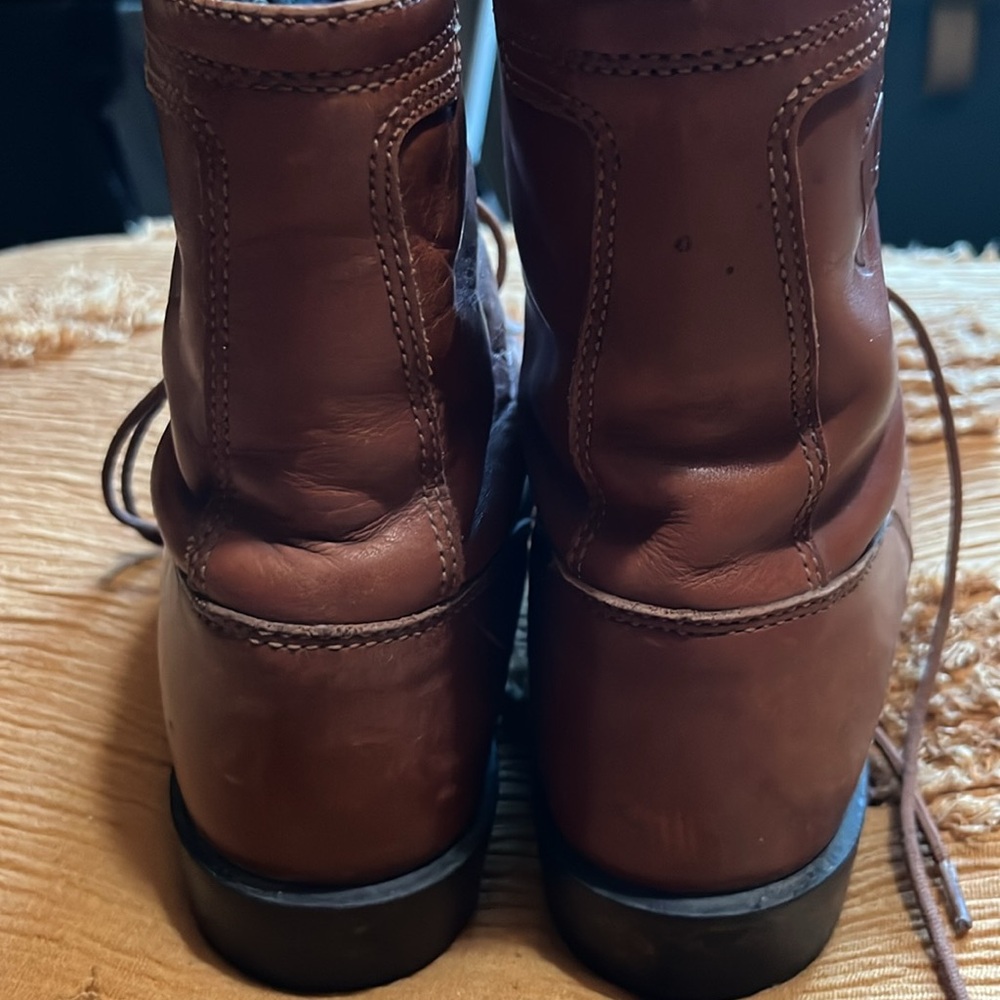 Ariat Women's Kiltie Brown Leather Lace Up Boots Sz 8 - Picture 5 of 13